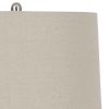 Textured Ceramic Frame Table Lamp with Fabric Shade, Beige and White