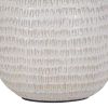 Textured Ceramic Frame Table Lamp with Fabric Shade, Beige and White