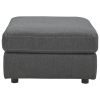 Fabric Oversized Accent Ottoman with Contrast Stitching, Dark Gray