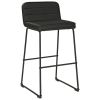 40 Inch Channel Stitched Leatherette Barstool with Sled Base,Set of 2,Black