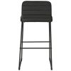 40 Inch Channel Stitched Leatherette Barstool with Sled Base,Set of 2,Black