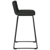 40 Inch Channel Stitched Leatherette Barstool with Sled Base,Set of 2,Black