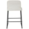 Channel Stitched Low Back Fabric Barstool with Sled Base, Set of 2, White