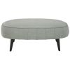 Fabric Upholstered Oversized Accent Ottoman with Metal Legs, Gray