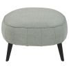 Fabric Upholstered Oversized Accent Ottoman with Metal Legs, Gray