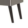 Curved Edge 1 Drawer Nightstand with Chrome Trim, Gray and Brown
