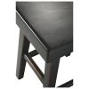 25 Inch Wooden Saddle Stool with Angular Legs, Set of 2, Black