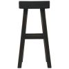 31 Inch Wooden Saddle Stool with Angular Legs, Set of 2, Black