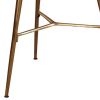 Round Marble Top  Accent Table with Angled Metal Legs, Gold and White
