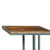 Wooden Top Accent Table with 1 Fixed Shelf and Metal Frame,Black and Brown