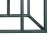 Wooden Top Accent Table with 1 Fixed Shelf and Metal Frame,Black and Brown