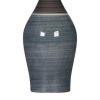 Pot Bellied Ceramic Table Lamp with Brushed Details,Set of 2,Gray and White