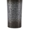 Ribbed Design Metal Body Table Lamp with Tapered Fabric Shade,Set of 2,Gray