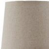 Ribbed Design Metal Body Table Lamp with Tapered Fabric Shade,Set of 2,Gray