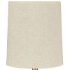 Pot Bellied Metal Table Lamp with Textured Golden Embellishment, White