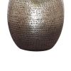 Bellied metal Body Table Lamp with Splotched Details, Brass and Cream