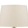 Mercury Glass Table Lamp with Drum Shade, Gold and Beige