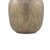 Mercury Glass Table Lamp with Drum Shade, Gold and Beige