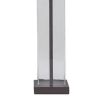 Glass and Metal Base Table Lamp with Square Shade, Set of 2, Clear and Gray
