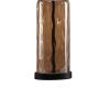 Glass Table Lamp with Fabric Drum Shade, Gold and Beige