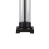 Glass and Metal Frame Table Lamp with Fabric Shade, Gray and Black