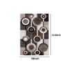Machine Woven Fabric Rug with Circular Pattern, Large, Brown and Cream