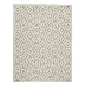Rectangular Polypropylene Rug with Geometric Pattern, Medium, Beige