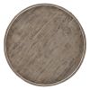 Wood Top Round Cocktail Table with Metal Base, Brown and Gray
