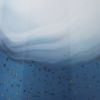 Conical Glass Vase with Swirl Pattern, Blue and White