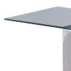 22 Inch Metal X Frame Glass Top Side Table, Silver