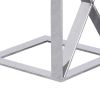 22 Inch Metal X Frame Glass Top Side Table, Silver