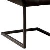 35 Inch Vegan Leather Dining Chair, Metal Cantilever Base, Set of 2, Brown