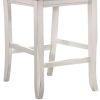 Wooden Counter Height Chair with Curved Back, Set of 2, White and Gray