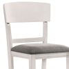 Wooden Counter Height Chair with Curved Back, Set of 2, White and Gray