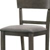 Wooden Counter Height Chair with Curved Back, Set of 2, Charcoal Gray