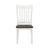Farmhouse Wooden Dining Chair with Slatted Back, Set of 2, White and Brown