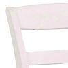 Wooden Side Chair with Ladder Back, Set of 2, White and Brown