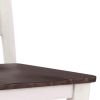 Wooden Side Chair with Ladder Back, Set of 2, White and Brown