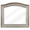 46 Inch Wooden Frame Arched Mirror, Silver