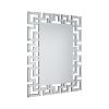 47 Inches Greek Key Design Accent Mirror, Silver