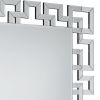 47 Inches Greek Key Design Accent Mirror, Silver