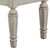 46 Inches Tufted Fabric Padded Wooden Accent Bench, Antique White