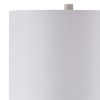 Carved Ceramic Base Table Lamp with Drum Shade, Set of 2, White