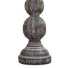 Polyresin Table Lamp with Turned Base, Set of 2, Brown and Off White