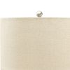 Speckled Ceramic Base Table Lamp with Drum Shade, Beige