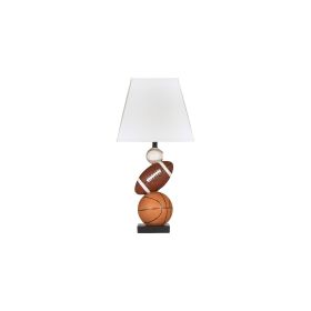 Sports Themed Polyresin Frame Table Lamp, Multicolor