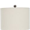 Armillary Metal Base Table Lamp with fabric Shade, White and Bronze