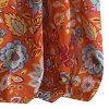 Paris 4 Piece Floral Print Fabric Curtain Panel with Ties, Orange