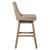 43 Inch Leatherette Padded Swivel Barstool, Set of 2, Beige