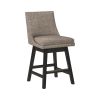 39 Inch Fabric Padded Swivel Barstool, Set of 2, Light Gray